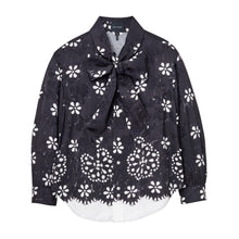 Load image into Gallery viewer, THE TROMPE L&#39;OEIL EYELET BOW BLOUSE