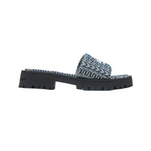 Load image into Gallery viewer, THE DENIM MONOGRAM LUG SOLE SLIDE