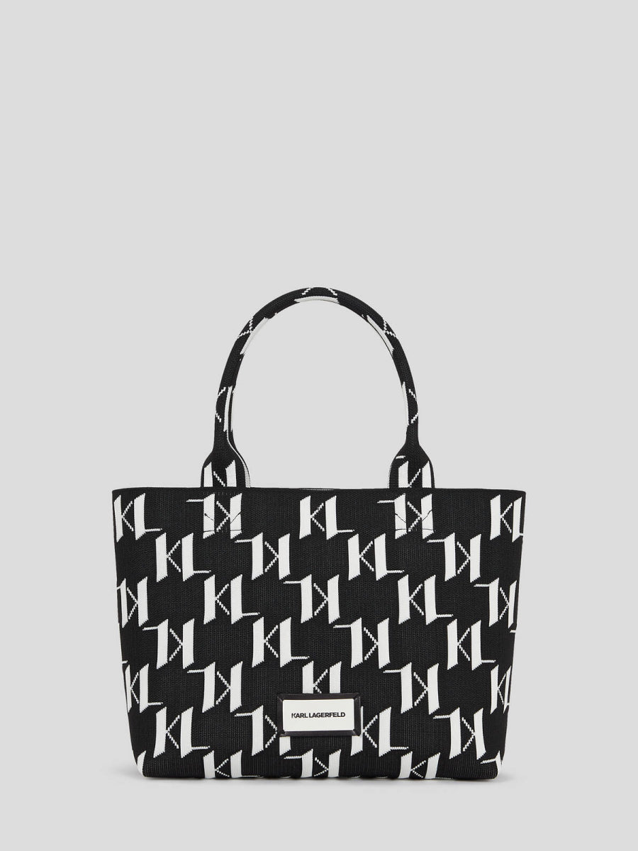 K/MONOGRAM KNIT MEDIUM TOTE BAG