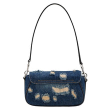Load image into Gallery viewer, THE RIP AND REPAIR DENIM CLOVER SHOULDER BAG