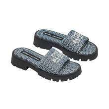 Load image into Gallery viewer, THE DENIM MONOGRAM LUG SOLE SLIDE