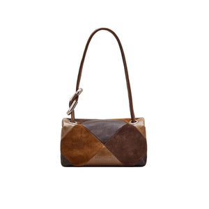 THE SUEDE PATCHWORK MINI DUAL SHOULDER BAG