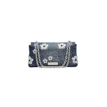 Load image into Gallery viewer, THE SEQUIN DAISY DENIM DUAL CHAIN MINI BAG
