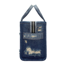 Load image into Gallery viewer, THE RIP AND REPAIR DENIM SMALL TOTE BAG
