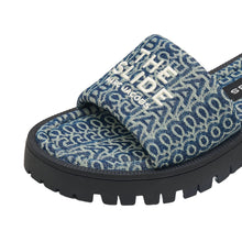Load image into Gallery viewer, THE DENIM MONOGRAM LUG SOLE SLIDE