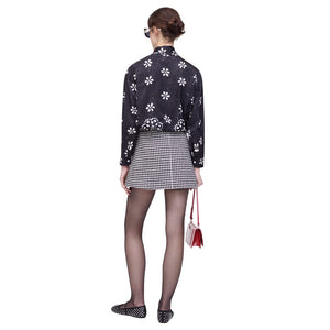 THE TROMPE L'OEIL EYELET BOW BLOUSE