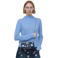 Load image into Gallery viewer, THE SEQUIN DAISY DENIM DUAL CHAIN MINI BAG