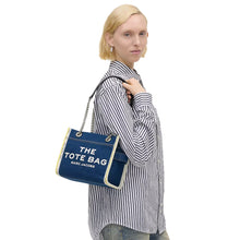 Load image into Gallery viewer, THE DENIM CHAIN SMALL TOTE BAG