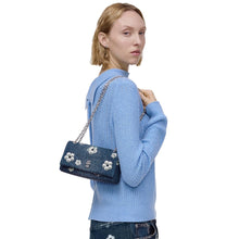 Load image into Gallery viewer, THE SEQUIN DAISY DENIM DUAL CHAIN MINI BAG