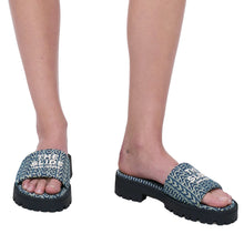 Load image into Gallery viewer, THE DENIM MONOGRAM LUG SOLE SLIDE