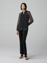 Load image into Gallery viewer, DVF	EVA BLOUSE	SIGNATURE PINSTRIPE BLACK