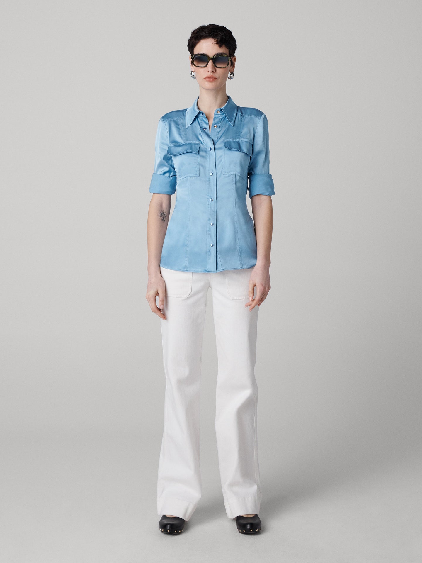 DVF	TONI TOP MISTY BLUE