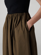 Load image into Gallery viewer, DVF	SELENA DRESS DARK OLIVE/BLACK