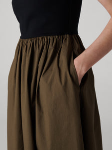 DVF	SELENA DRESS DARK OLIVE/BLACK