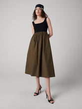 Load image into Gallery viewer, DVF	SELENA DRESS DARK OLIVE/BLACK