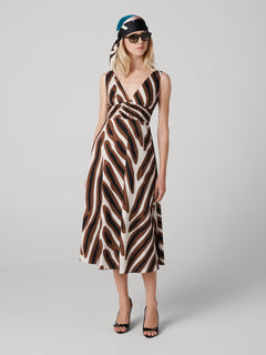 DVF	VIVIENNE DRESS	PIAZZA TIGER BIG COFFEE
