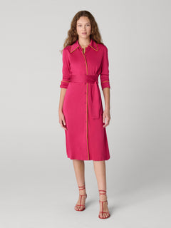 DVF	DIANE SHIRT DRESS BEET PINK