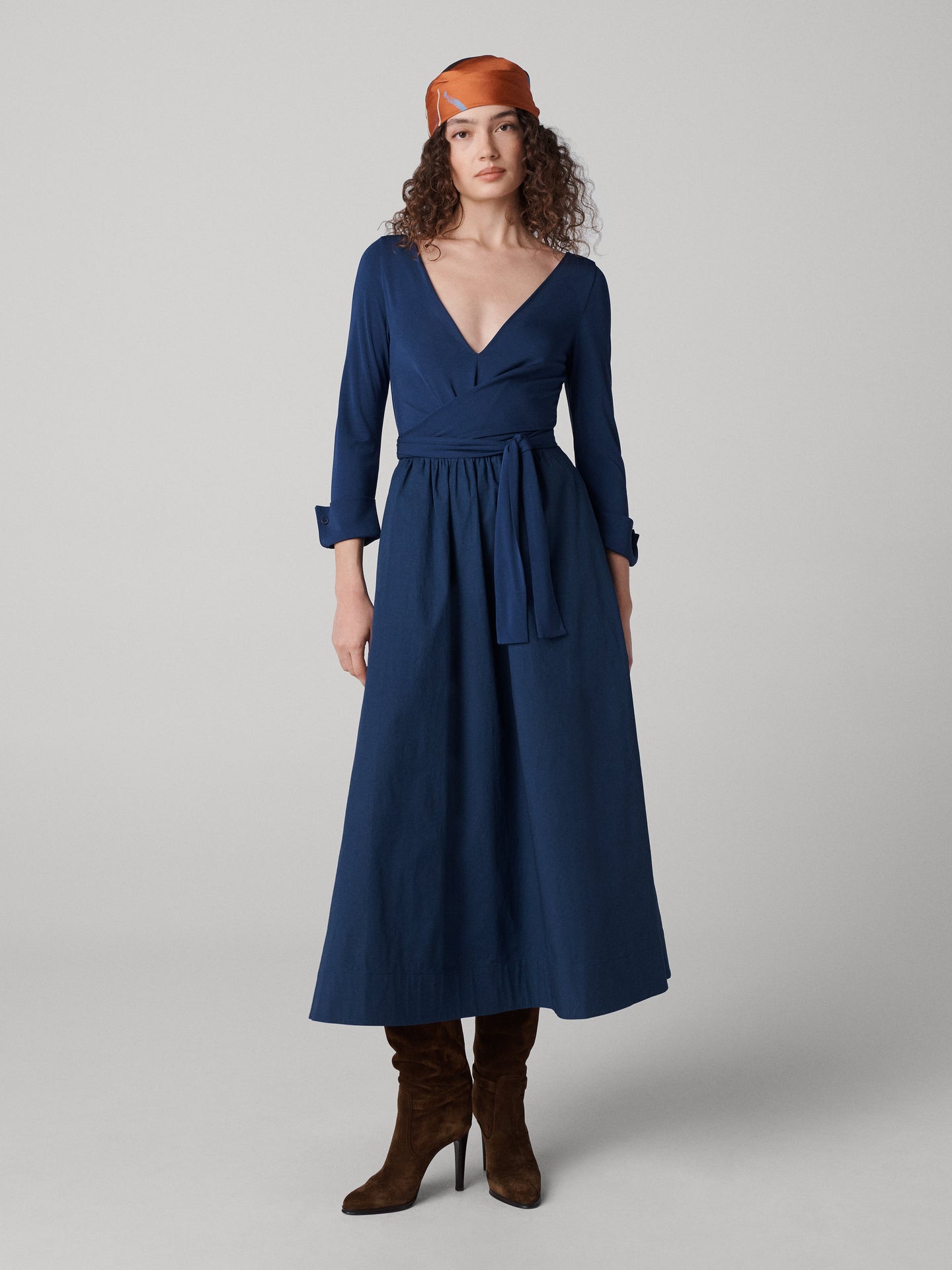 DVF	BALLERINA WRAP DRESS CLASSIC NAVY