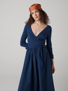 DVF	BALLERINA WRAP DRESS CLASSIC NAVY