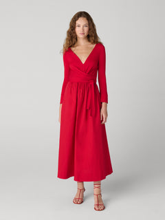 DVF	BALLERINA WRAP DRESS	SCARLET