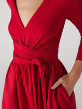 Load image into Gallery viewer, DVF	BALLERINA WRAP DRESS	SCARLET