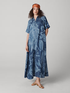 DVF	KARIN DRESS DANCING ROSE GIANT TONAL