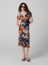 Load image into Gallery viewer, DVF	ELLA REVERSIBLE DRESS	SAVANNA SHADOW BURNT OCHRE