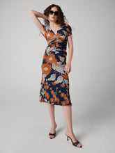Load image into Gallery viewer, DVF	ELLA REVERSIBLE DRESS	SAVANNA SHADOW BURNT OCHRE