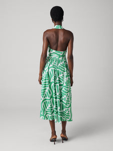 DVF	NOVA DRESS	DESERT PALM INDIAN GREEN