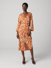 Load image into Gallery viewer, DVF	SADIE DRESS SAVANNA SHADOW BURNT OCHRE