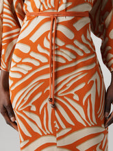 Load image into Gallery viewer, DVF	SADIE DRESS SAVANNA SHADOW BURNT OCHRE