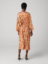 Load image into Gallery viewer, DVF	SADIE DRESS SAVANNA SHADOW BURNT OCHRE