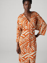 Load image into Gallery viewer, DVF	SADIE DRESS SAVANNA SHADOW BURNT OCHRE
