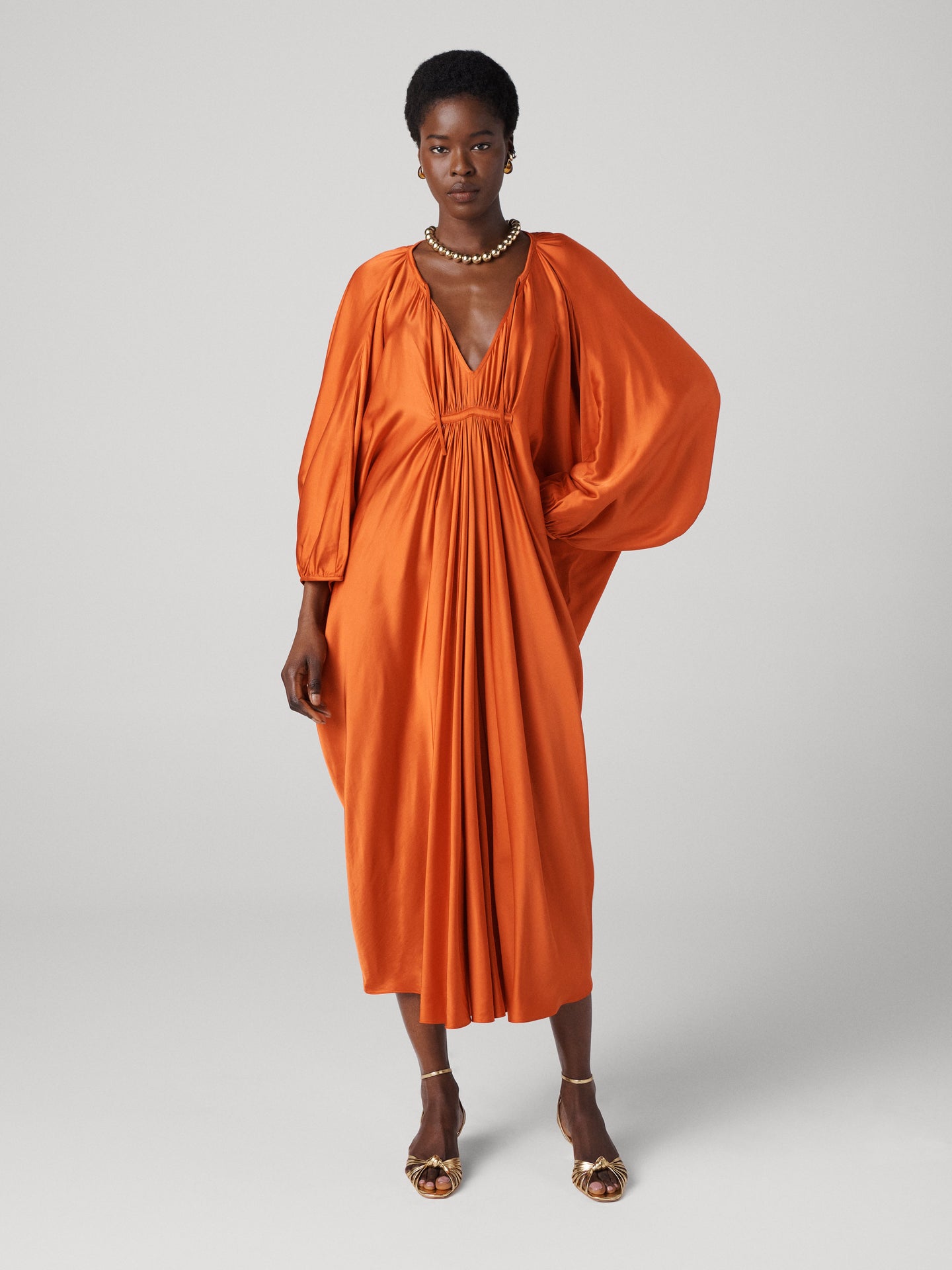 DVF	REMI DRESS	BURNT OCHRE