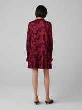 Load image into Gallery viewer, DVF	YVONNE DRESS TREE BARK MINI LIGHT GARNET