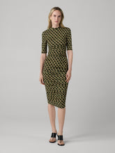 Load image into Gallery viewer, DVF	LENA DRESS	VENICE GEO MINI MOSS/DOGES CLOUD