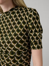 Load image into Gallery viewer, DVF	LENA DRESS	VENICE GEO MINI MOSS/DOGES CLOUD