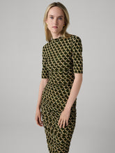 Load image into Gallery viewer, DVF	LENA DRESS	VENICE GEO MINI MOSS/DOGES CLOUD