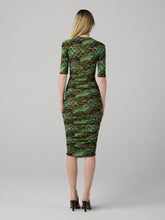 Load image into Gallery viewer, DVF	LENA DRESS	VENICE GEO MINI MOSS/DOGES CLOUD