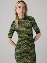 Load image into Gallery viewer, DVF	LENA DRESS	VENICE GEO MINI MOSS/DOGES CLOUD