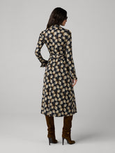 Load image into Gallery viewer, DVF	OG SILK JERSEY WRAP DRESS	GINGKO FANS MINI BLACK