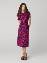 Load image into Gallery viewer, DVF	CHEYENNE DRESS LASER ROSE MINI INDIAN PINK