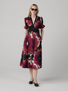 DVF	ERICA DRESS BIG BANG GIANT WINE PINK