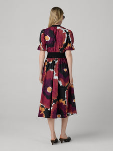 DVF	ERICA DRESS BIG BANG GIANT WINE PINK