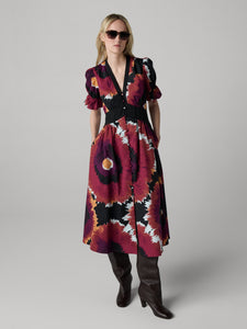DVF	ERICA DRESS BIG BANG GIANT WINE PINK