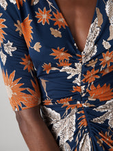 Load image into Gallery viewer, DVF	ALBA DRESS	MARLENE BATIK MID NAVY
