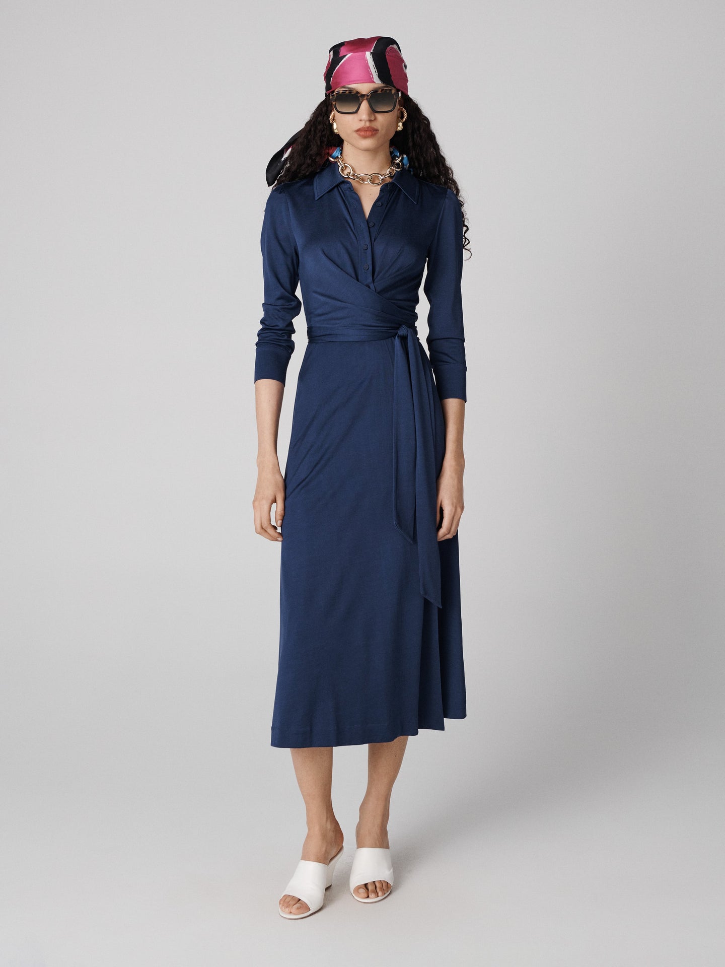 DVF	SANA TWO DRESS CLASSIC NAVY
