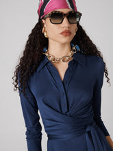 Load image into Gallery viewer, DVF	SANA TWO DRESS CLASSIC NAVY