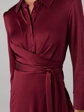 Load image into Gallery viewer, DVF	SANA TWO DRESS WINE PINK