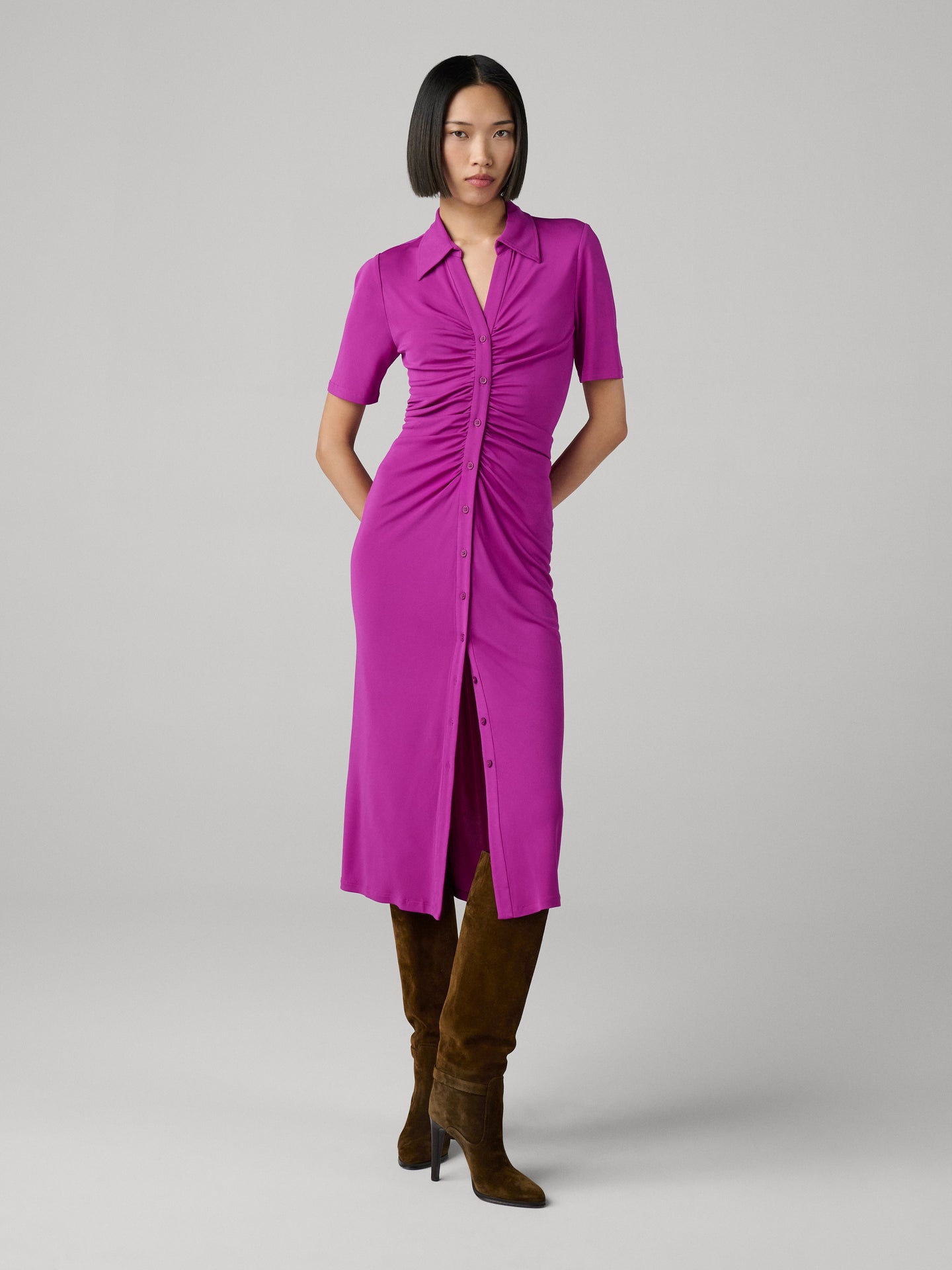 DVF	ZOEY DRESS	PURPLE WINE